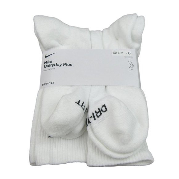 Nike Other - Nike Everyday Plus Cushion Crew Socks White 6 Pack Men's Sz 8-12 NEW